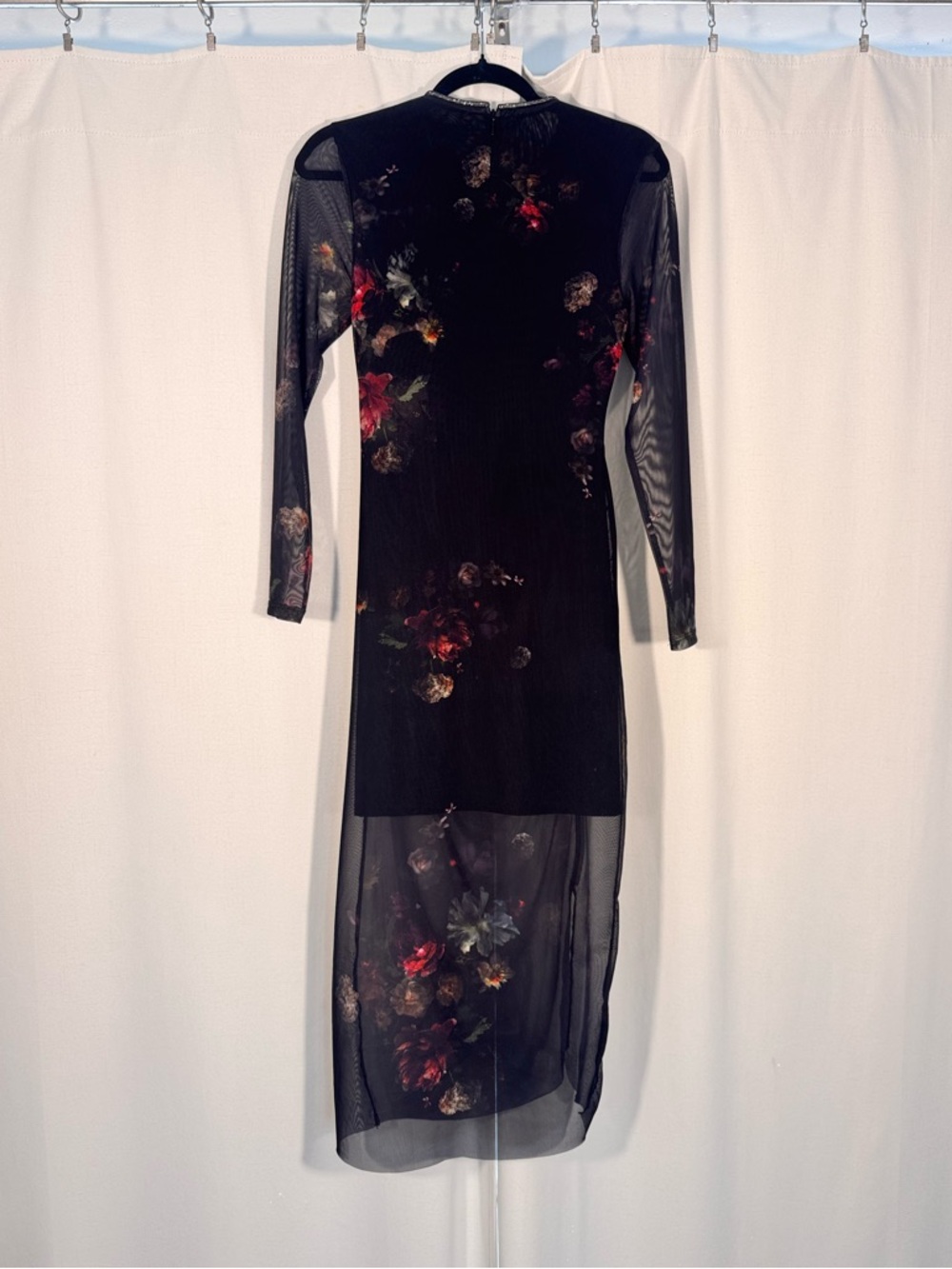 All Saints Nora Ruched Sparkle Midi Dress - Picture 4 of 9
